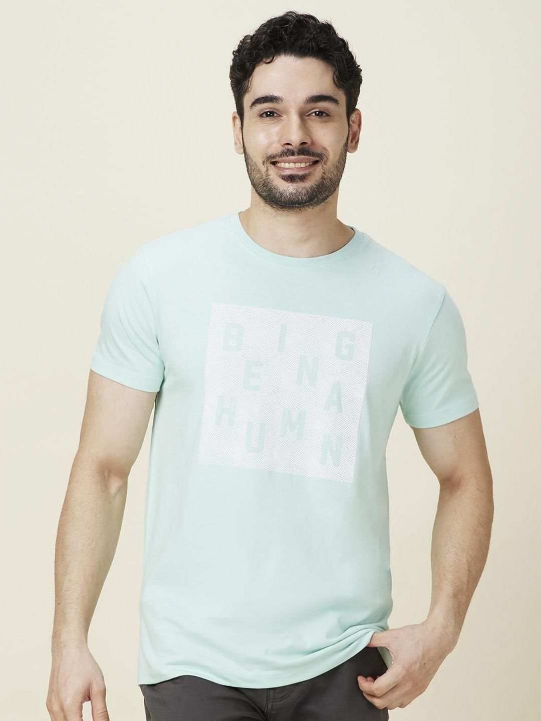 Being Human Men Typography Printed Round Neck Cotton Slim Fit T-shirt