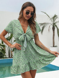 DressBerry Floral Print Fit & Flare Mini Dress