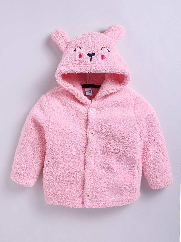 Moms Love Infant Girls Sherpa Finish Pure Cotton Hooded Tailored Jacket