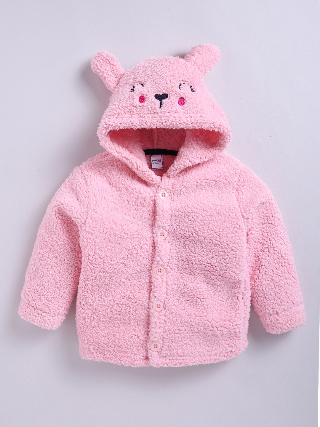 Moms Love Infant Girls Sherpa Finish Pure Cotton Hooded Tailored Jacket