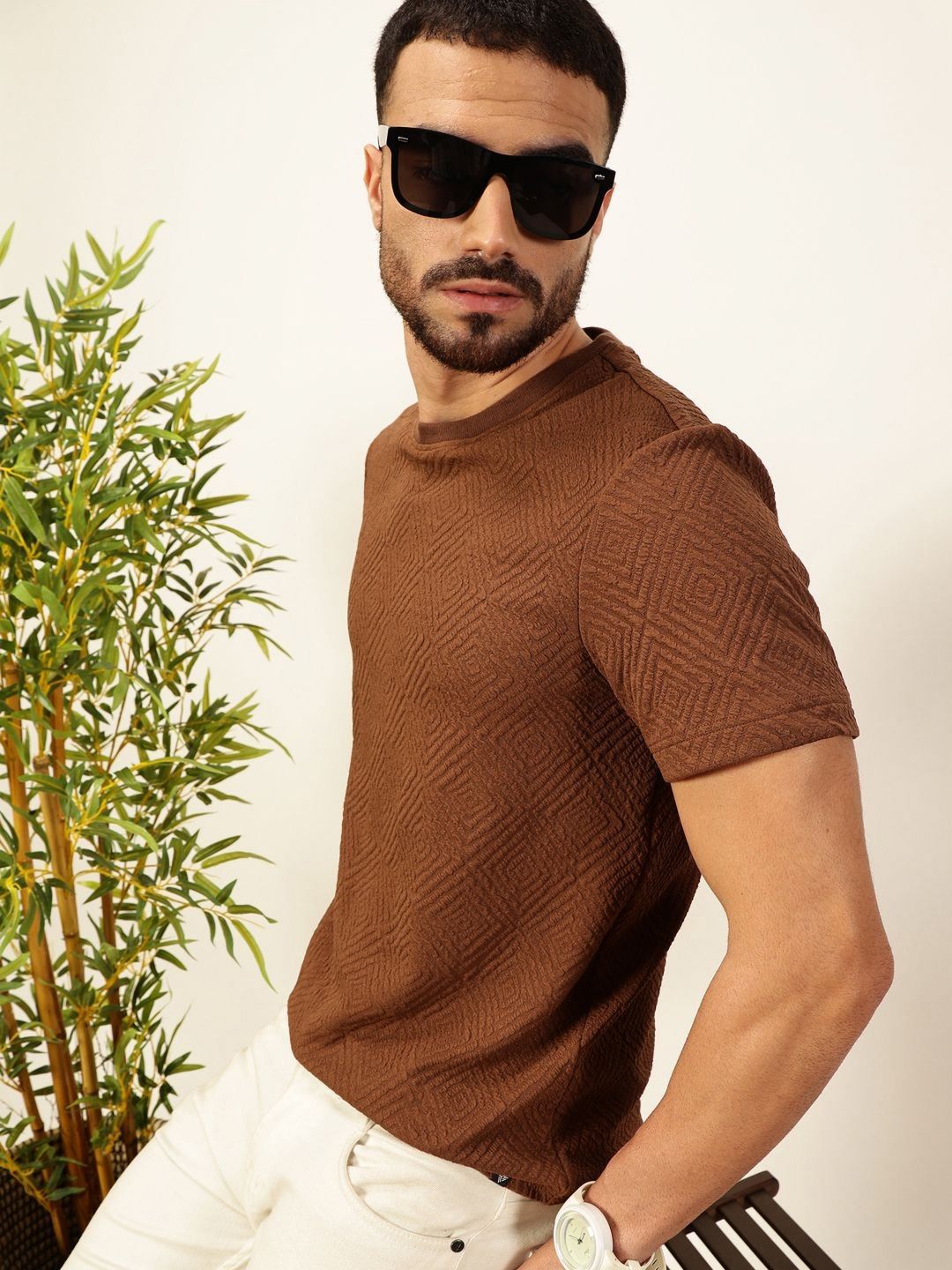 Thomas Scott Men Anti Odour Solid Round Neck T-Shirt