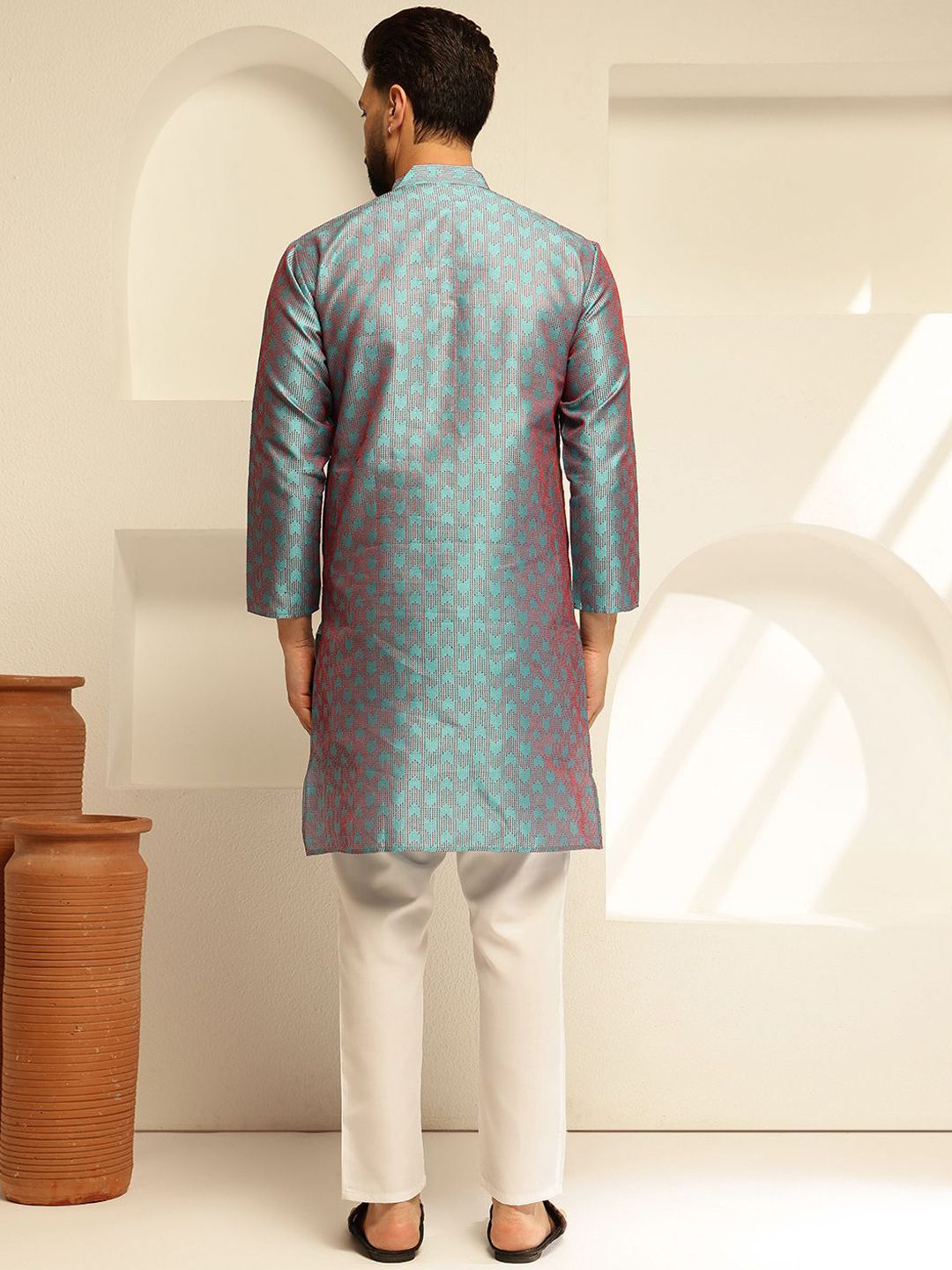 SOJANYA Woven Design Thread Work Straight Kurta