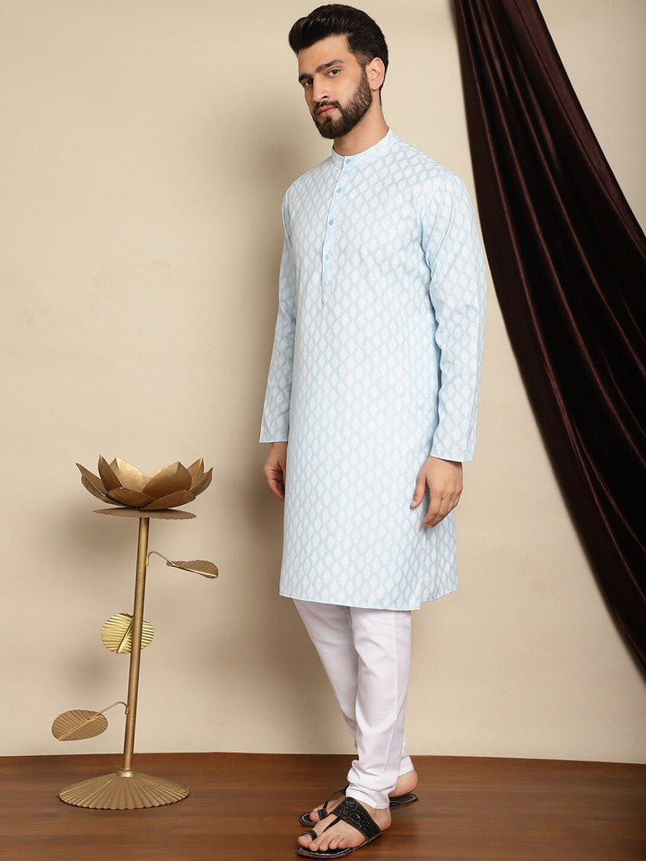 Anouk Ethnic Motifs Printed Mandarin Collar Kurta With Churidar