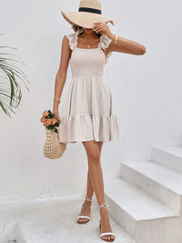 DressBerry Women Flutter Sleeve Fit & Flare Mini Dress