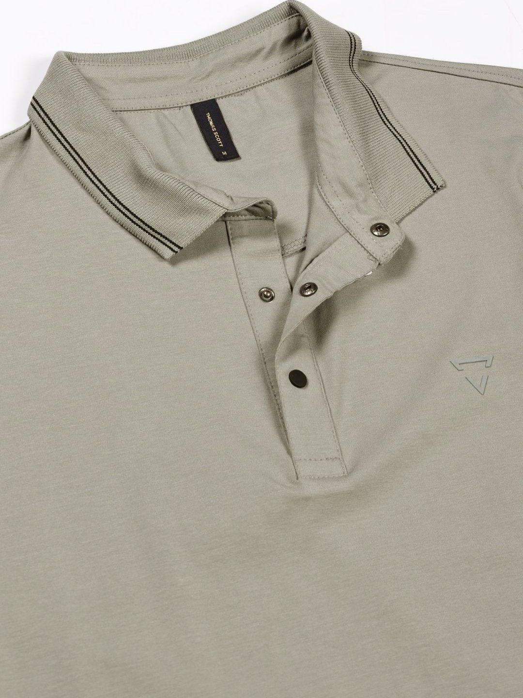 Thomas Scott Men Solid Polo Collar Cotton T-shirt