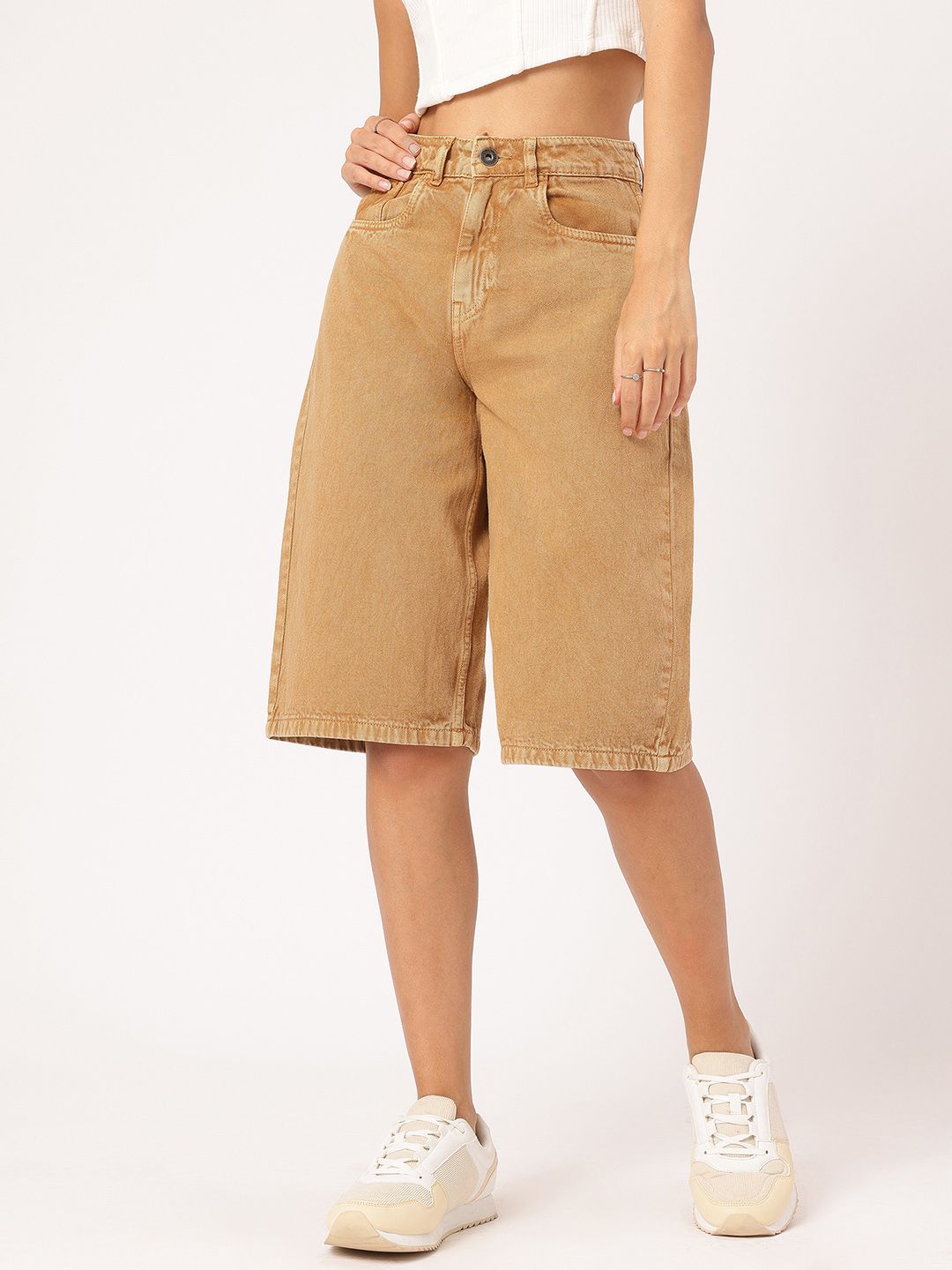 DressBerry Women Carefree Cuts Skater Fit Denim Shorts
