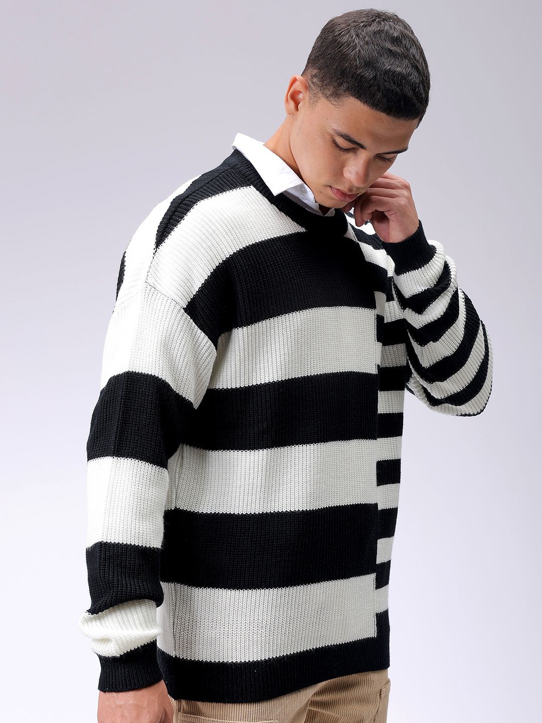 The Indian Garage Co Men Striped Pullover