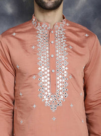 Jompers Embroidered Regular Mirror Work Kurta with Pyjamas