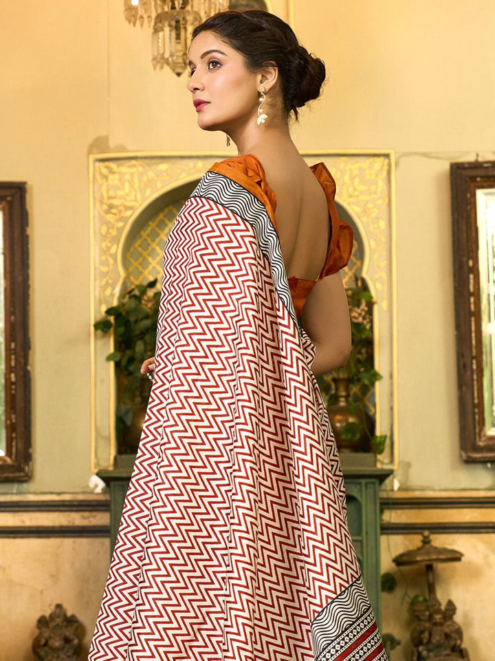 Saree mall Art Silk Block Print Sarees