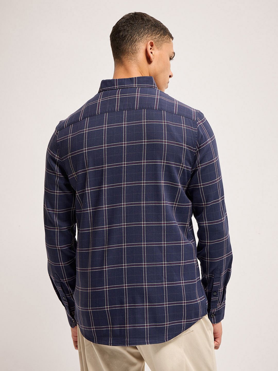 THE BEAR HOUSE Men Slim Fit Tartan Checks Opaque Casual Shirt