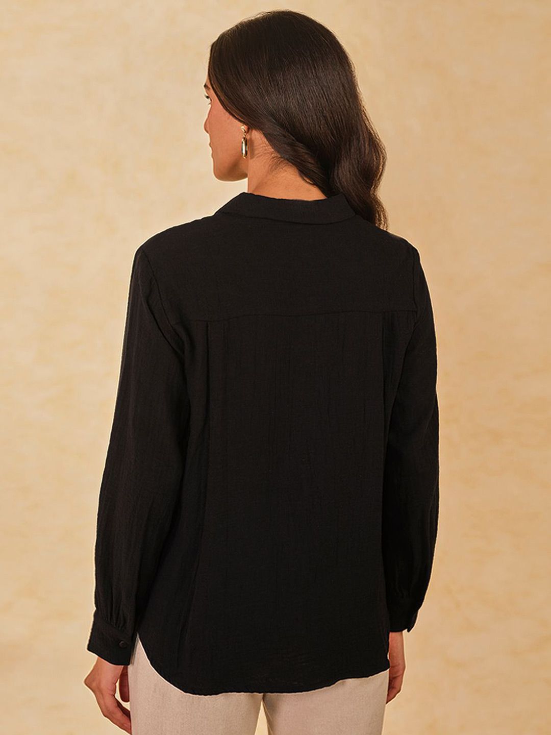 AND Mandarin Collar Cotton Top