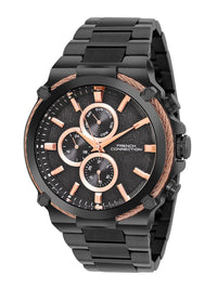 French Connection Men Patterned Dial & Stainless Steel Bracelet Style Straps Analogue Multi Function Watch