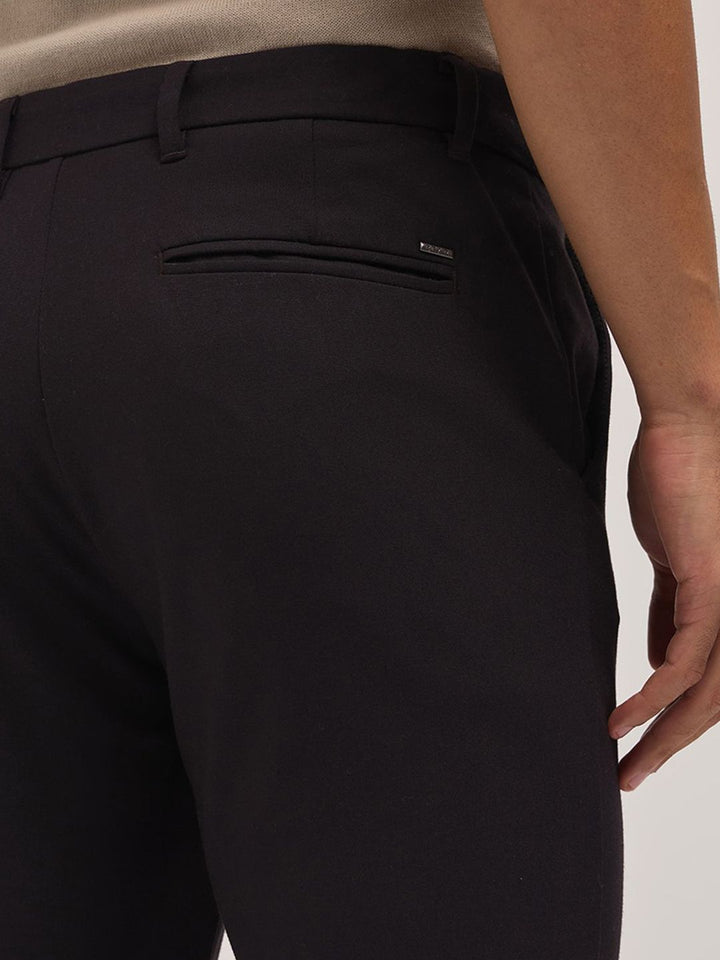 THE BEAR HOUSE Men Solid Slim Fit Formal Trouser