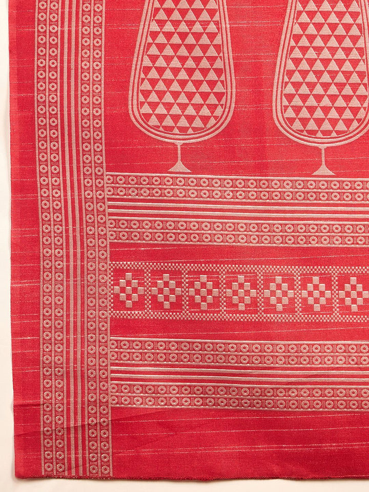 Saree mall Ethnic Motifs Silk Blend Designer Ikat Sarees