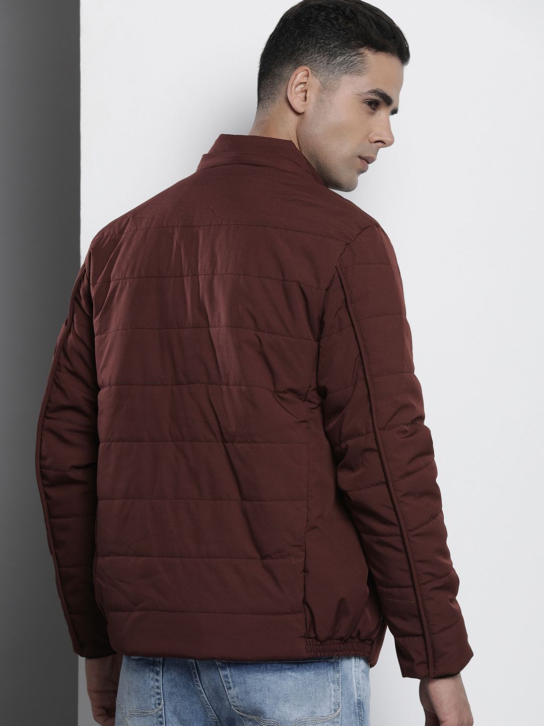 The Indian Garage Co Men Zip-Front Bomber Jacket with Detachable Hood