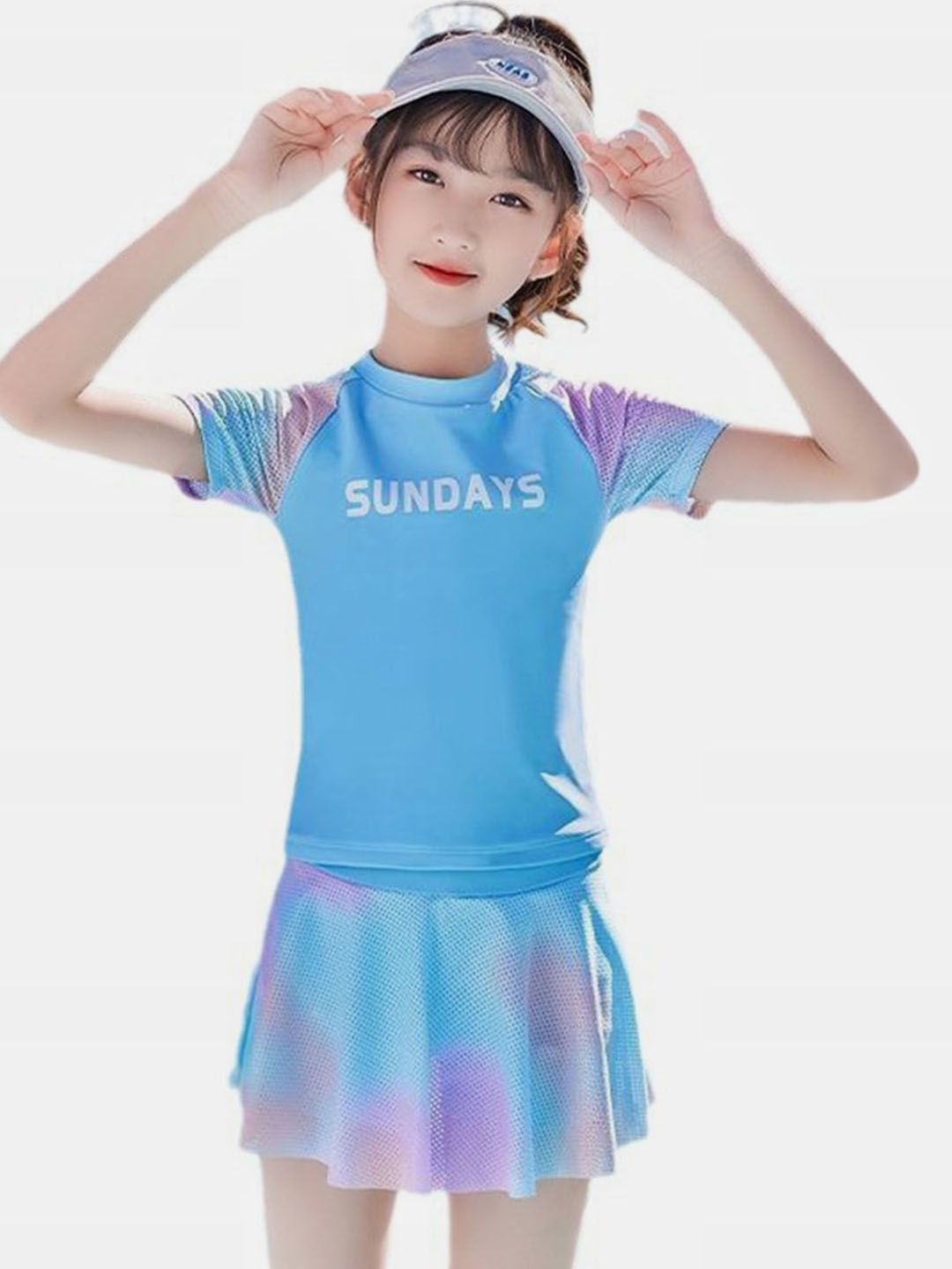 YK Girls Printed Swim Dress
