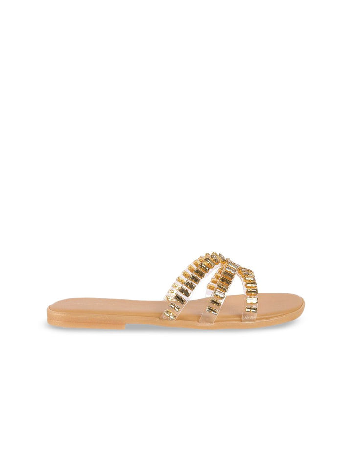 Metro Women Textured Open Toe Flats