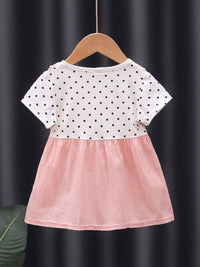 YK Polka Dot Print Cotton Fit & Flare Dress