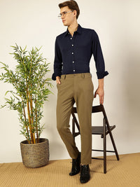 Thomas Scott Men Premium Spread Collar Solid Slim Fit Casual Shirt
