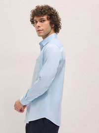 THE BEAR HOUSE Men Spread Collar Solid Cotton Tailored Fit Formal Shirt