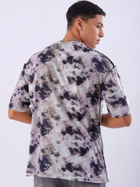 The Indian Garage Co Men Tie and Dye Round Neck Oversized T-shirt