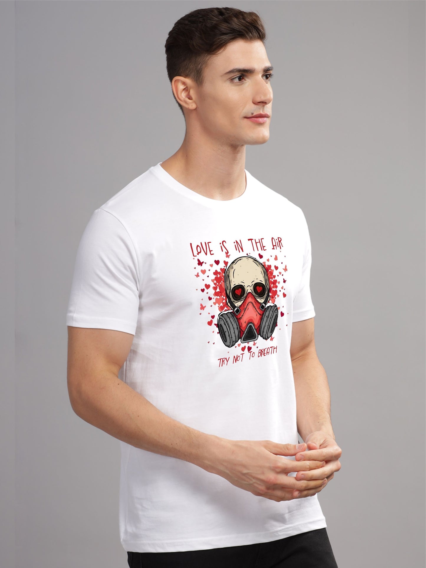 ADRO Lelaki Grafik Bercetak T-shirt Kapas Leher Bulat