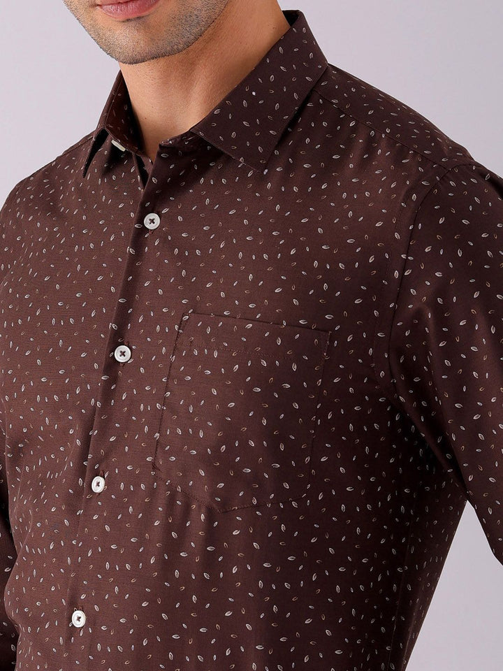 The Indian Garage Co. X Luxe Men Spread Collar Micro Ditsy Printed Slim Fit Formal Shirt