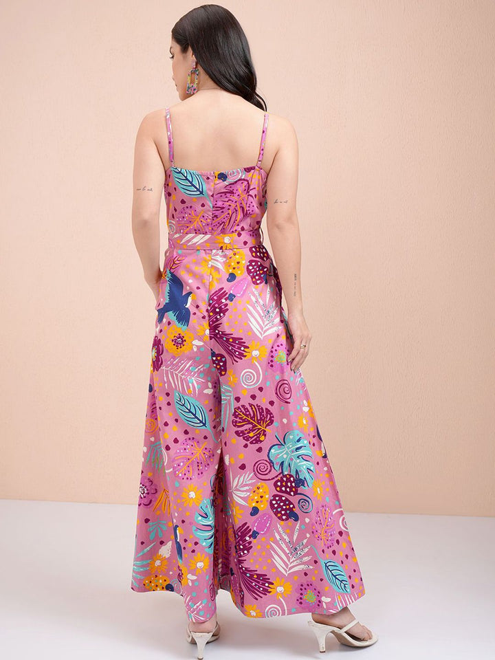 Vishudh Women Printed Basic Sleeveless Jumpsuit
