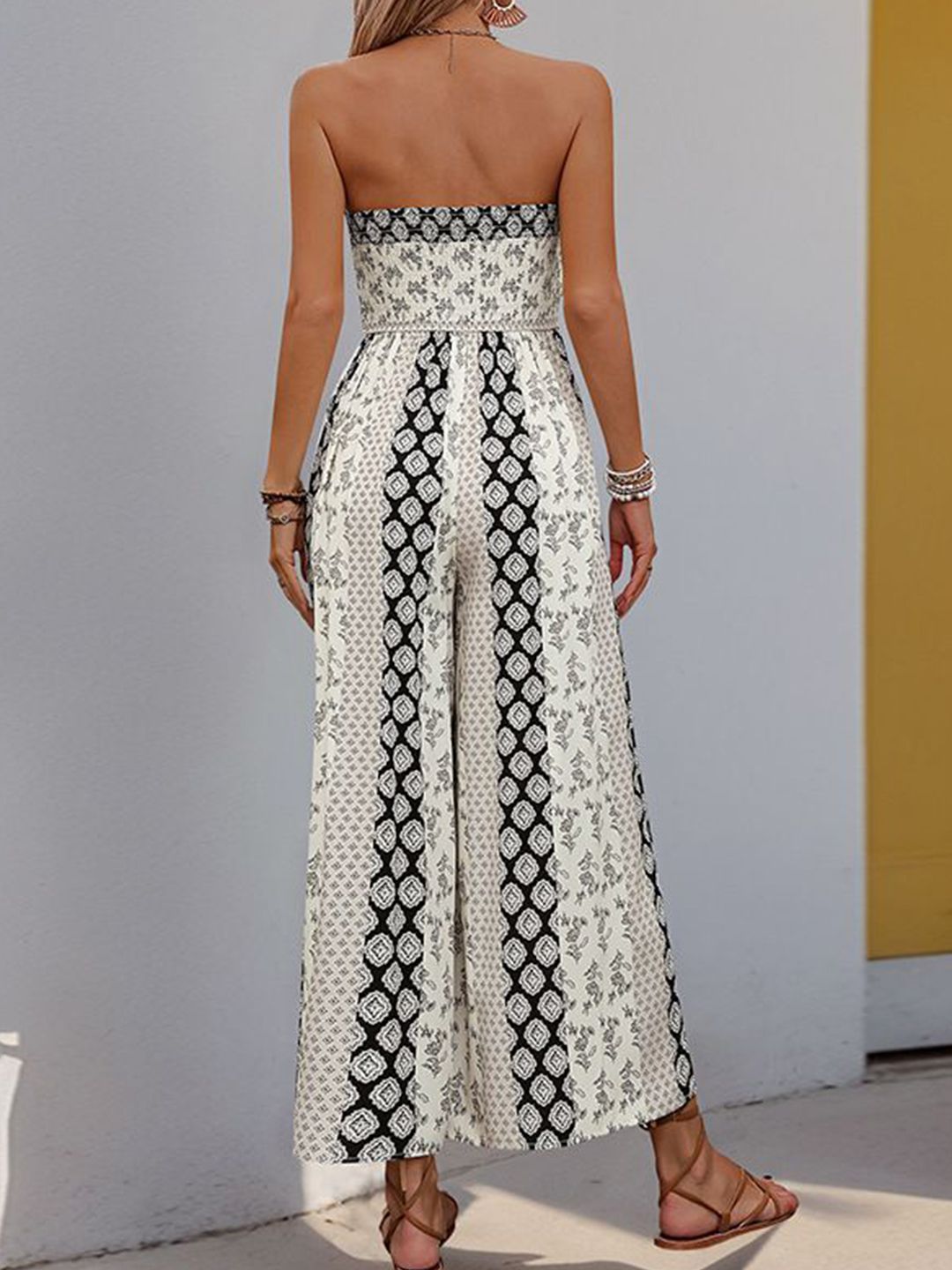 all about you Off-Shoulder Printed Basic Jumpsuit