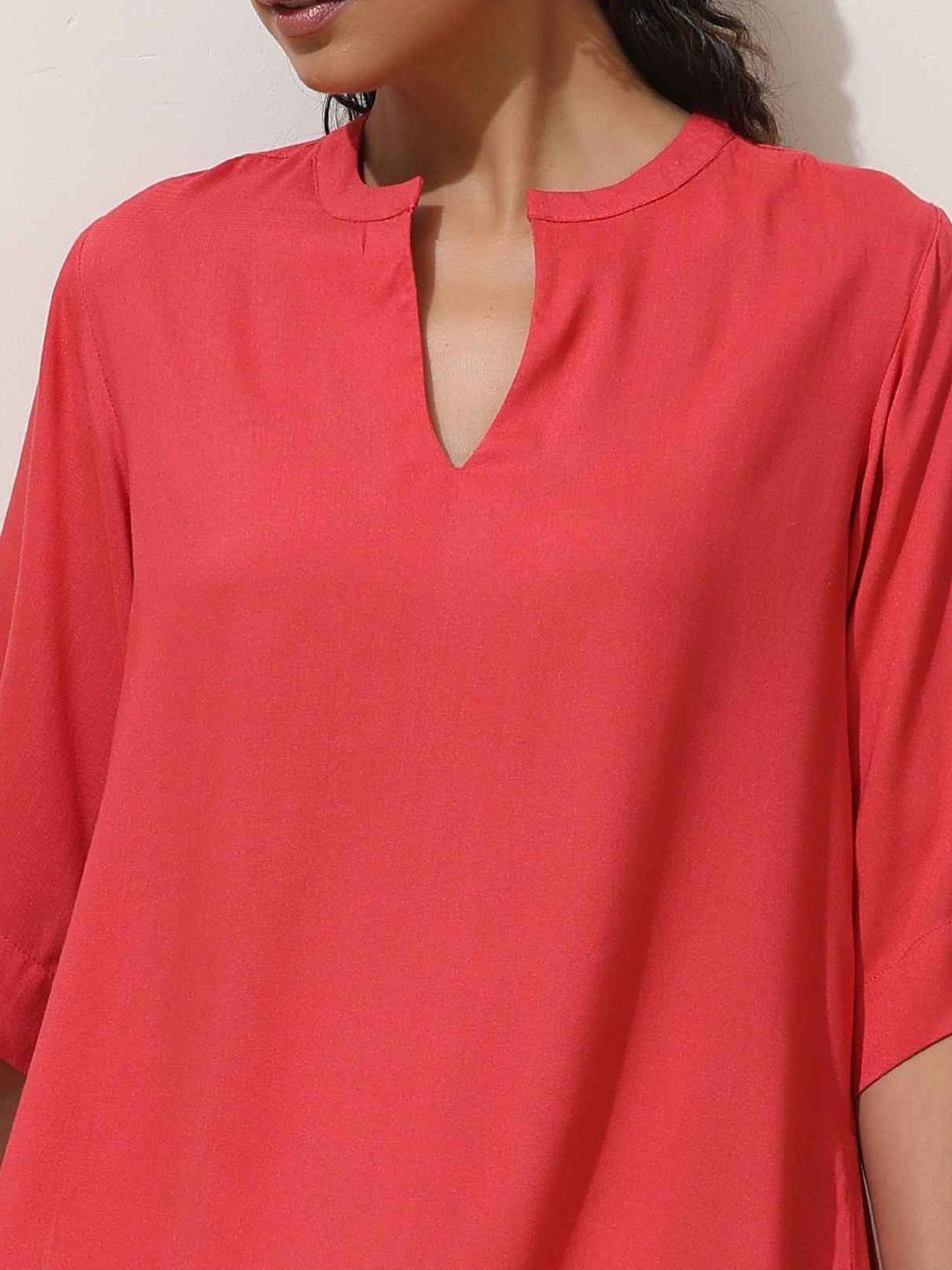 trueBrowns Mandrain Collar Straight Kurta With Trouser