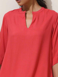 trueBrowns Mandrain Collar Straight Kurta With Trouser