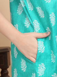 Sweet Dreams Ethnic Motifs Printed Pure Cotton Maxi Nightdress