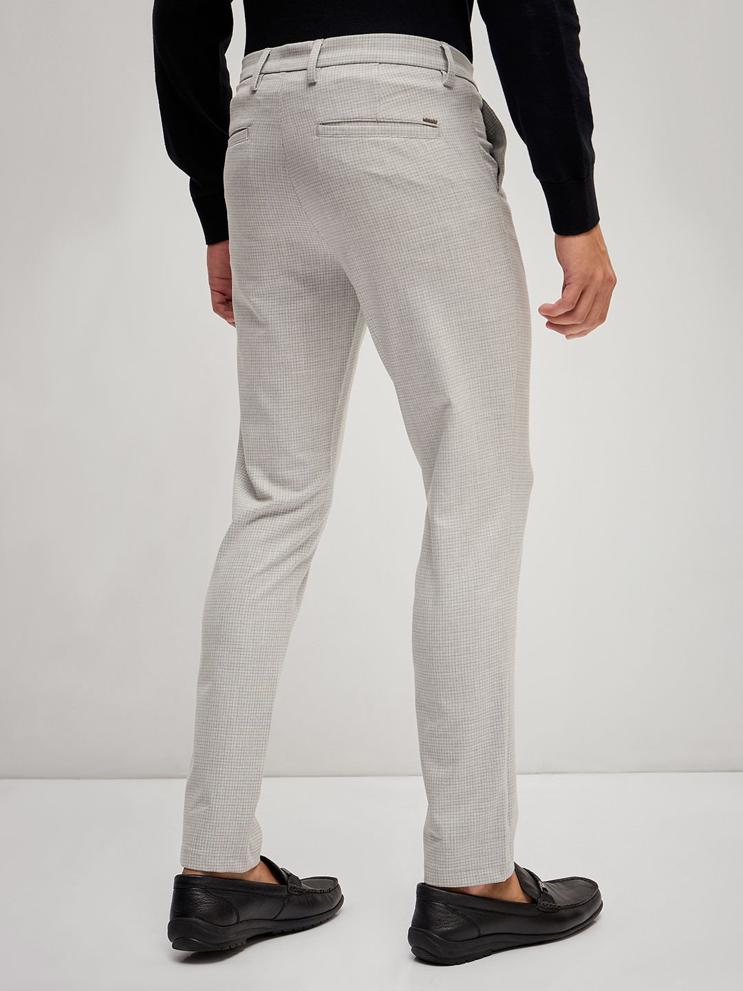 THE BEAR HOUSE Men Solid 4 Way Stretch Slim Fit Formal Trouser