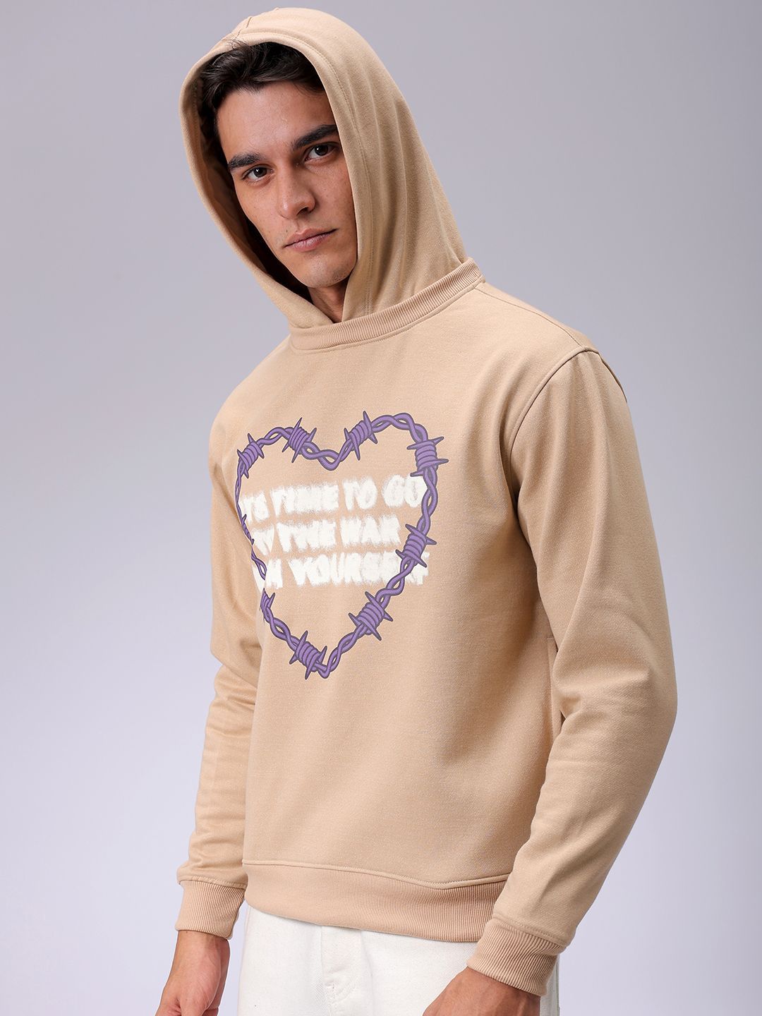 The Indian Garage Co Men Typography Printed Hooded Sweatshirt