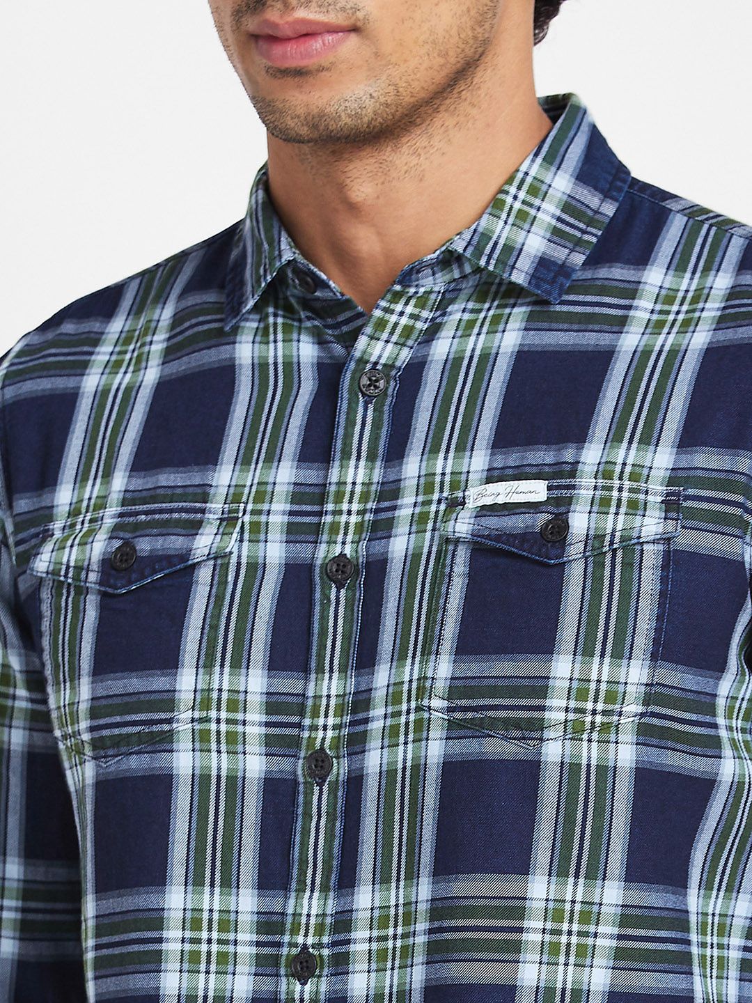Being Human Classic Slim Fit Tartan Checks Casual Shirt