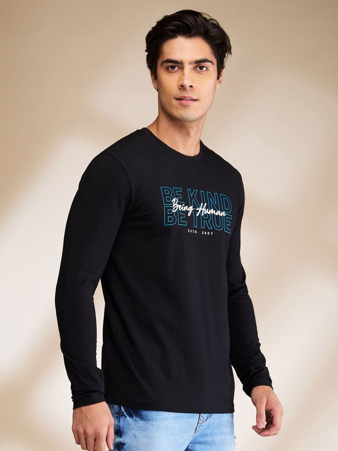 Being Human Men Typography Printed Round Neck Cotton T-shirt