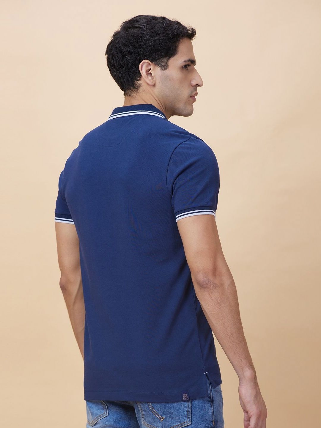 Being Human Men Solid Polo Collar Cotton T-shirt