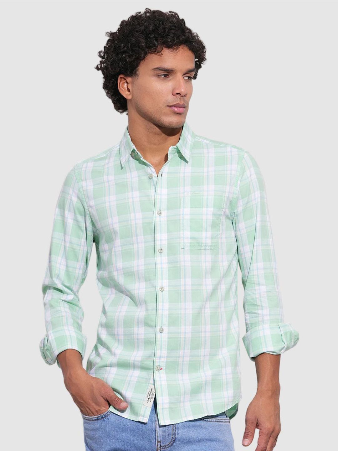 Being Human Men Classic Slim Fit Opaque Checked Casual Shirt