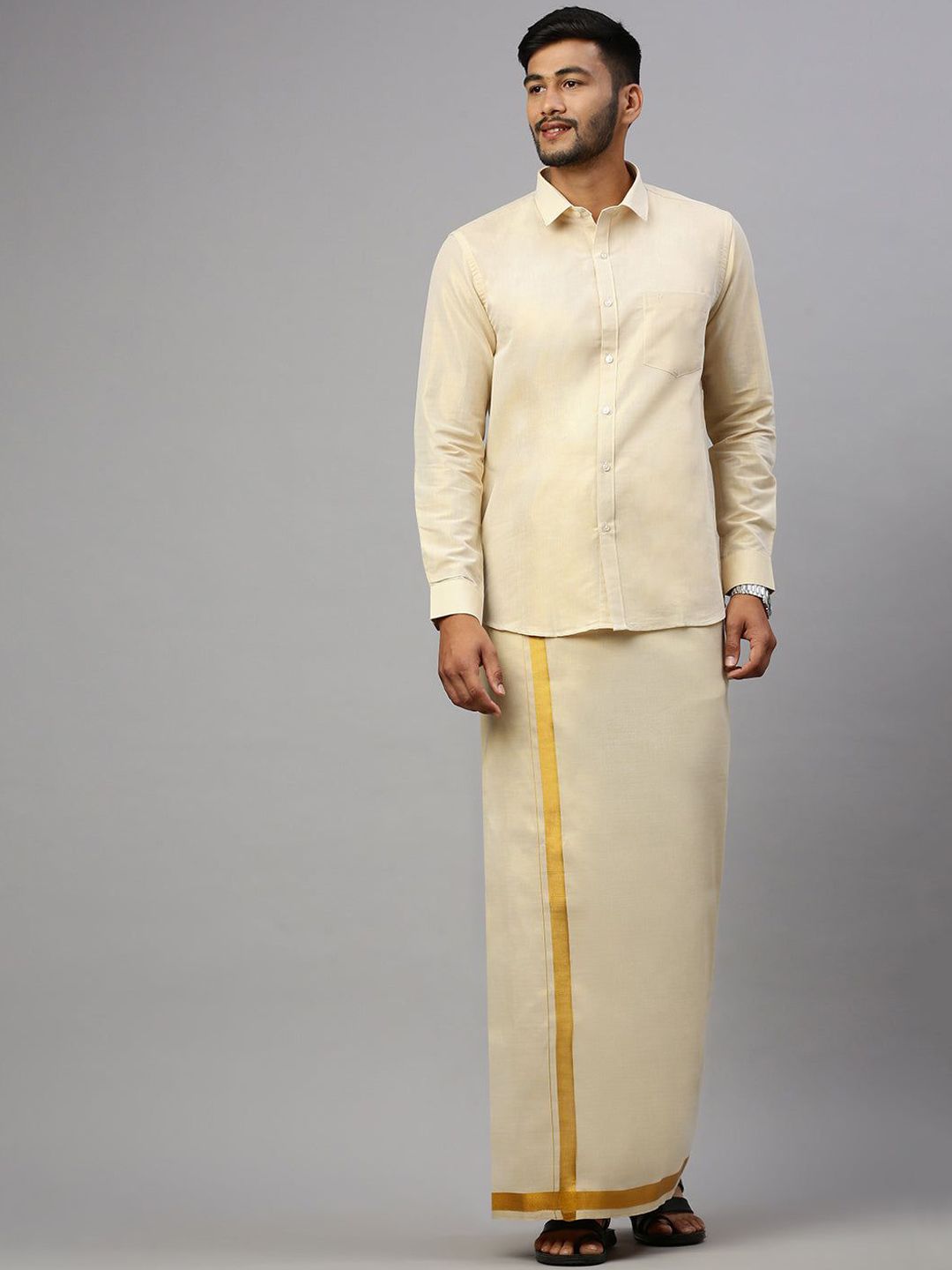 Ramraj Men Solid Adjustable Dhoti