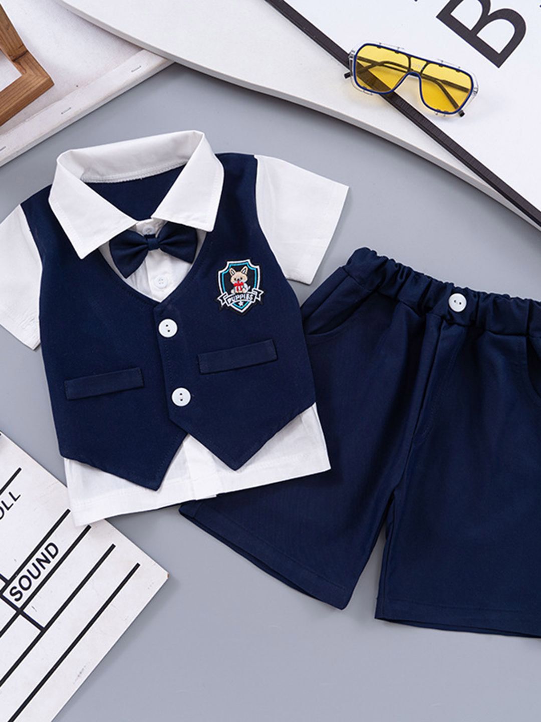 YK Boys Single Breasted 4-Piece Suit