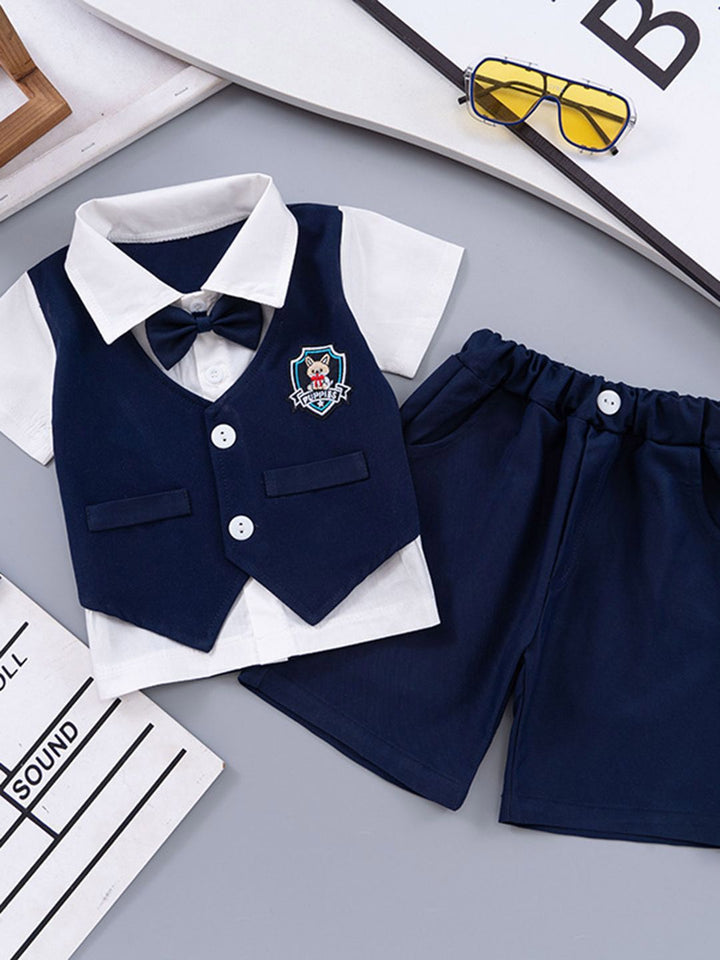 YK Boys Single Breasted 4-Piece Suit