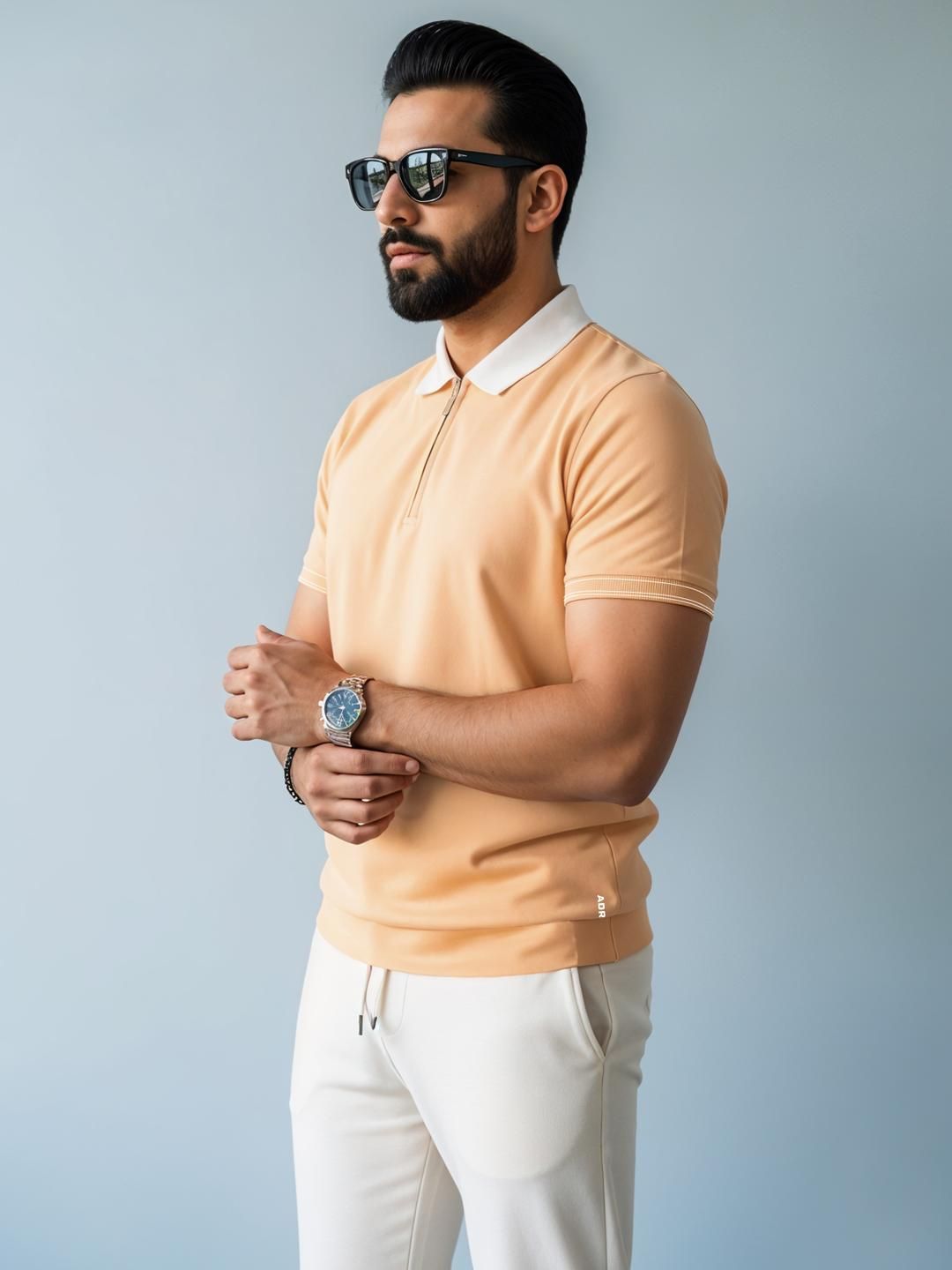 ADRO Men Peach Cotton Tshirts