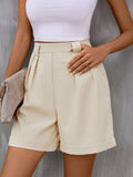 DressBerry Women Pleated High-Rise Shorts