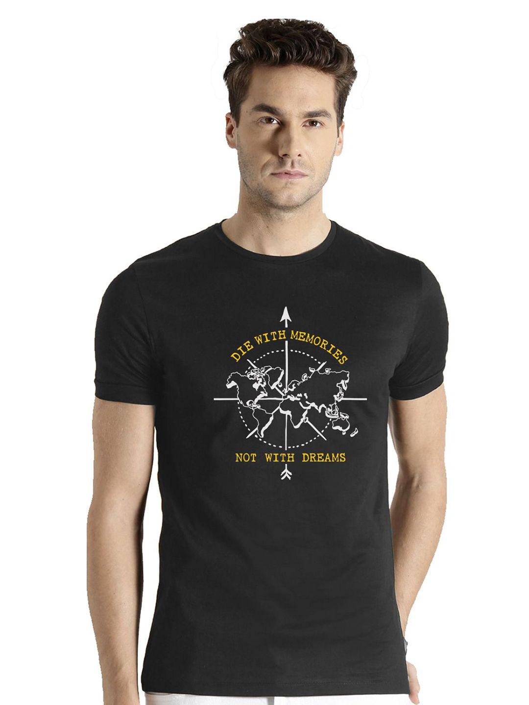 ADRO Lelaki Pek 3 Baju-T Leher Bulat Bercetak