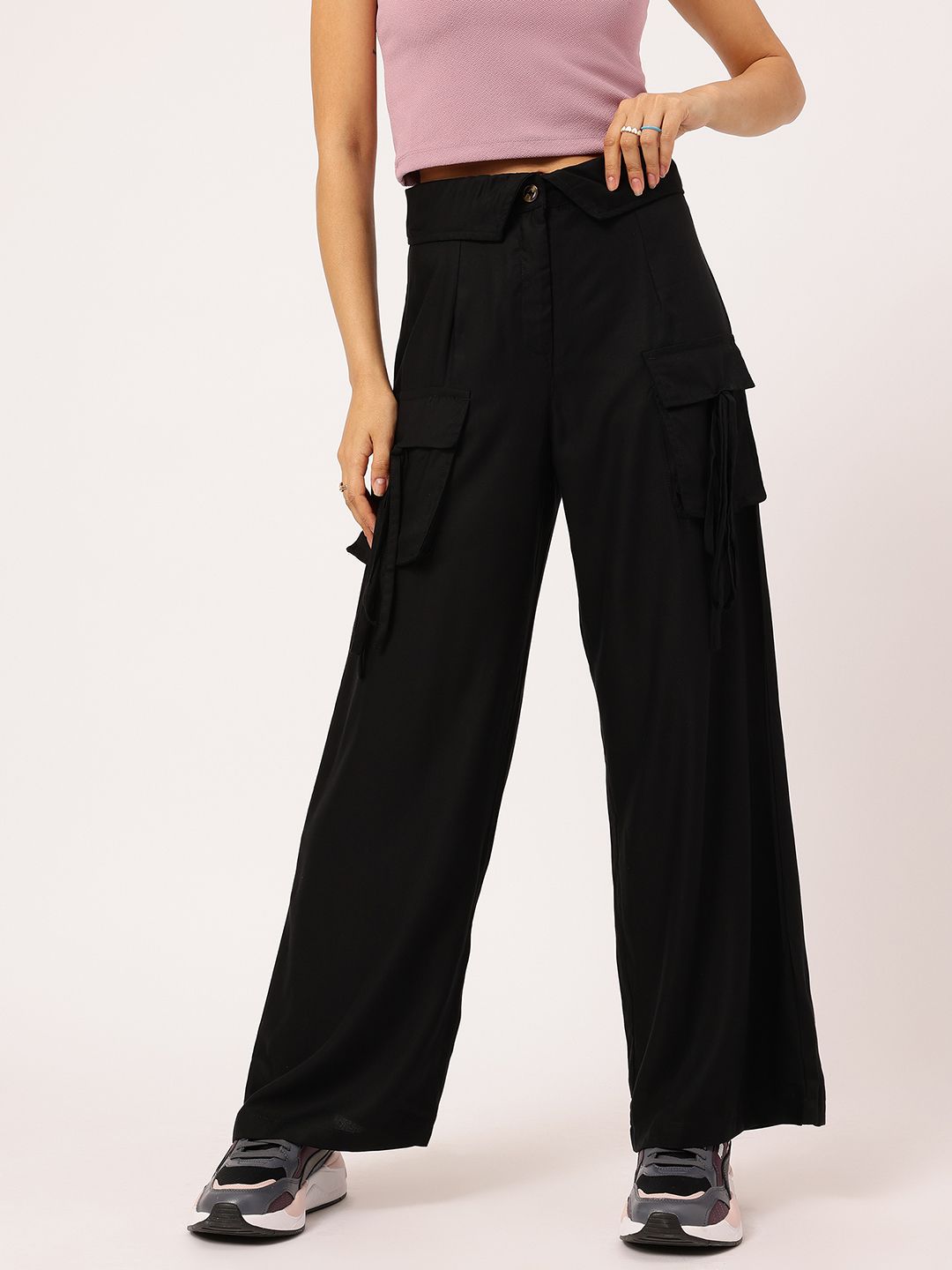 DressBerry Women High-Rise Flared Trousers