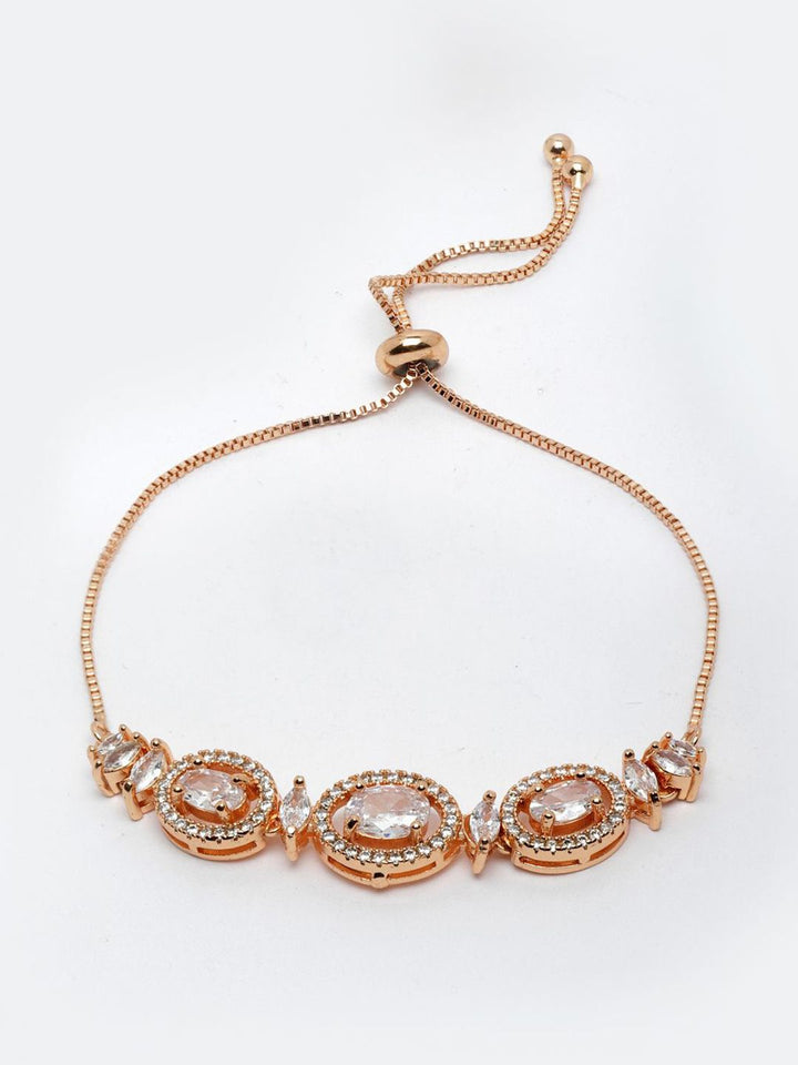 Anouk Women Brass Cubic Zirconia Gold-Plated Wraparound Bracelet
