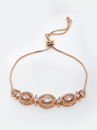 Anouk Women Brass Cubic Zirconia Gold-Plated Wraparound Bracelet