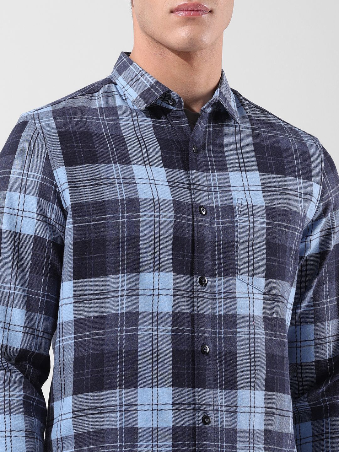 The Indian Garage Co Checked Cotton Slim Fit Casual Shirt