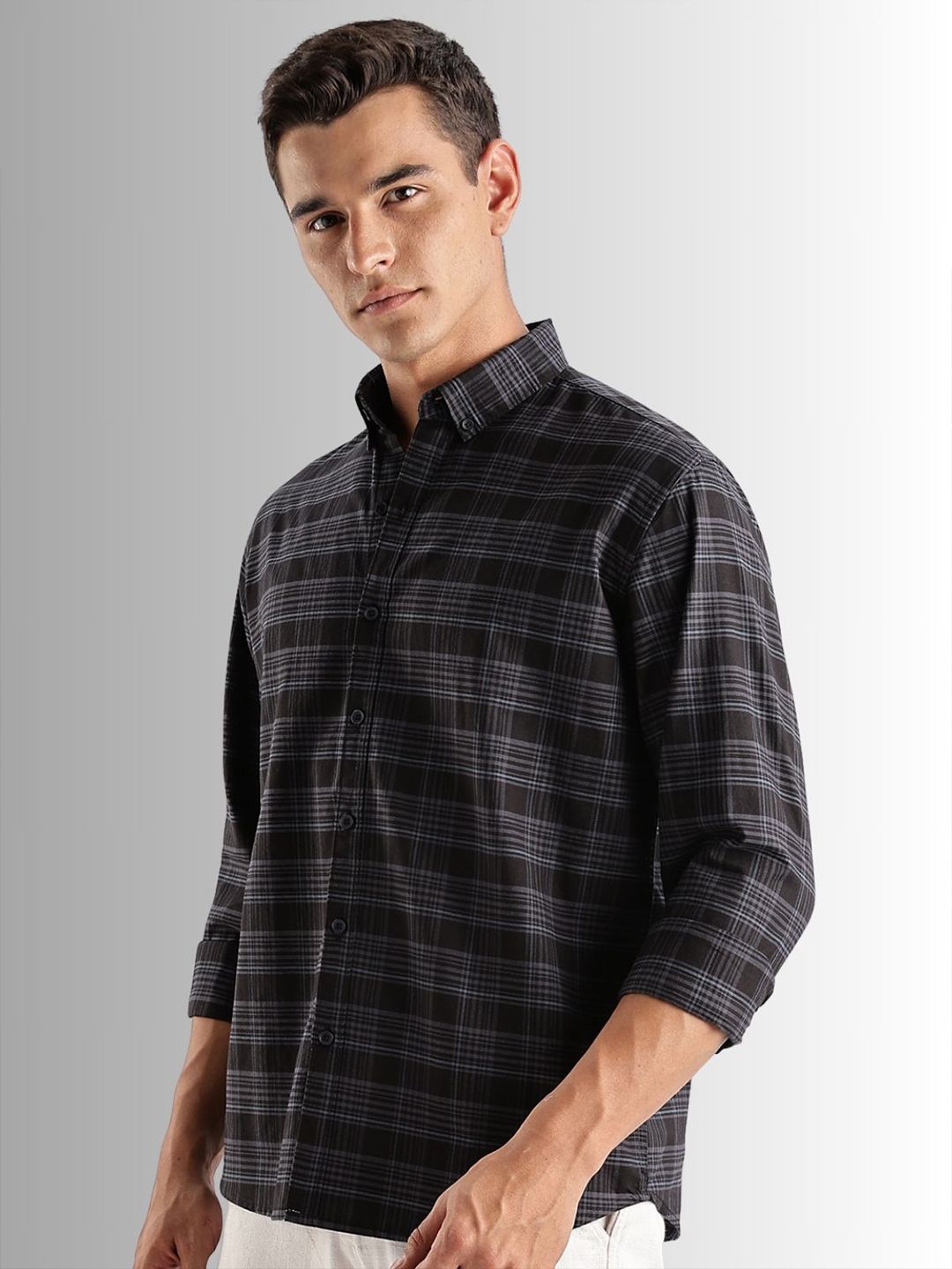ADRO Standard Tartan Checks Baju Kasual Berpetak