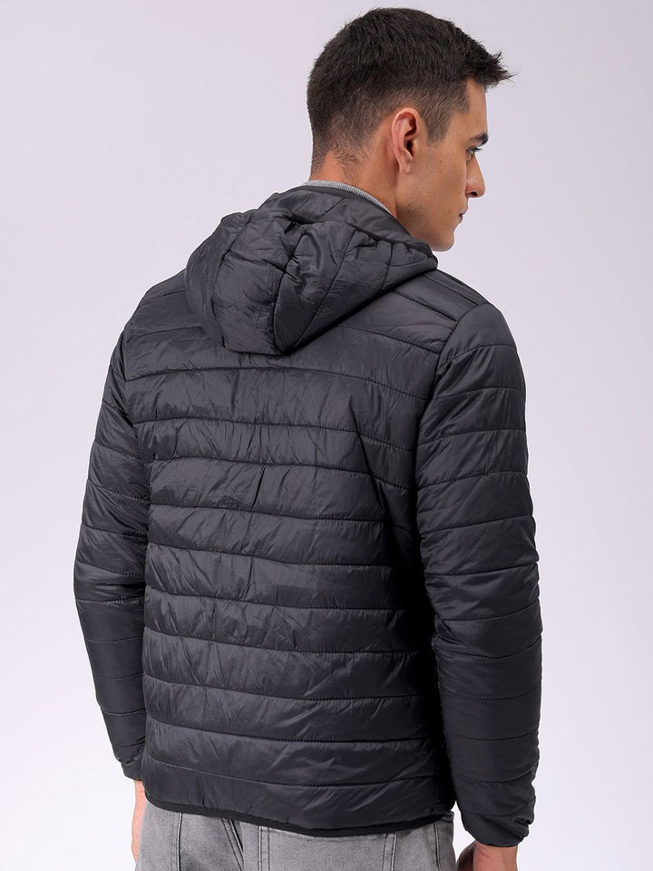 The Indian Garage Co Men Zip-Front Puffer Jacket with Detachable Hood